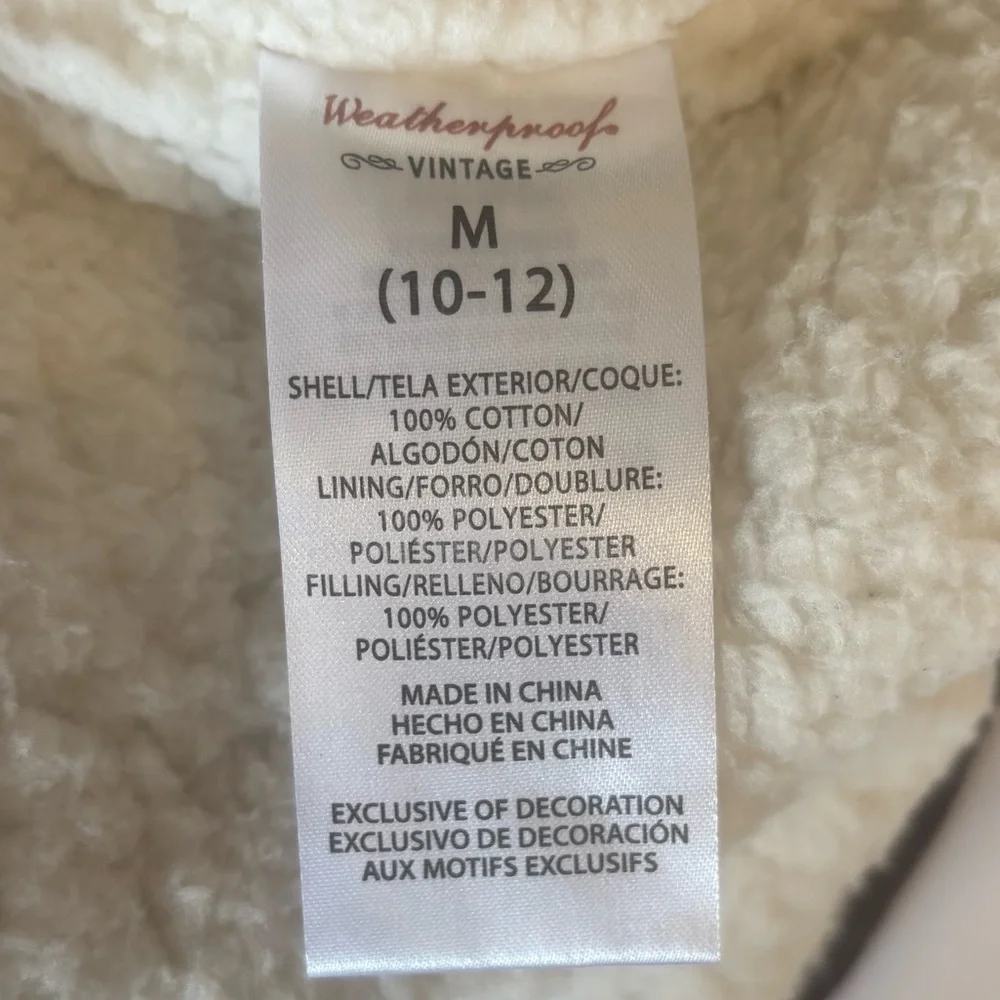 Boys Weatherproof Vintage Sherpa Lined Puffer Vest Brown Size M (10–12)